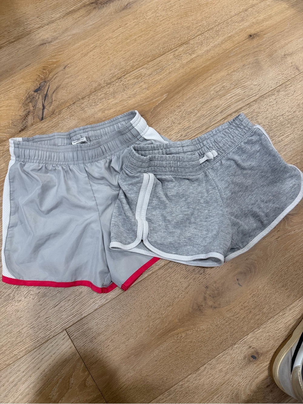 Athletic Works Gray Shorts with White Side Panels and Pink Trim
